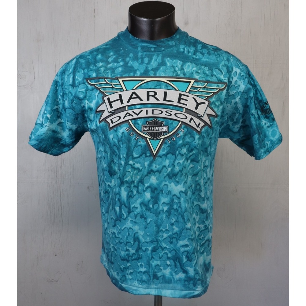 VTG‎ 90s Harley Davidson SINGLE STITCH T-Shirt Size L RK STRATMAN New With Tags